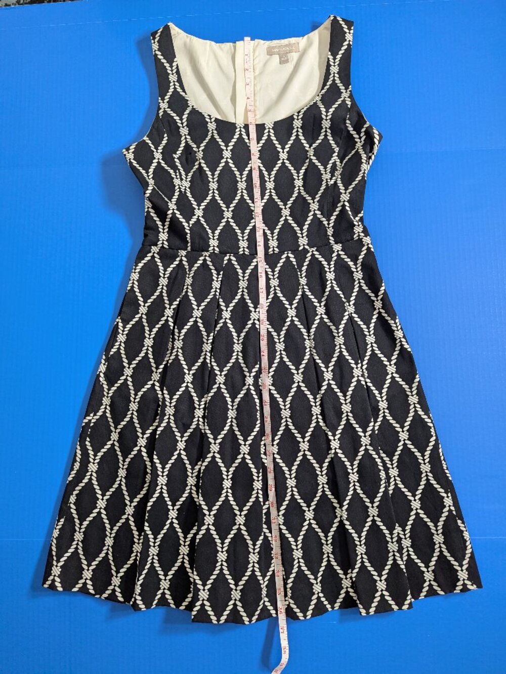 Banana Republic Rope Print Dress in Black & White Size 6 - Picture 8 of 13